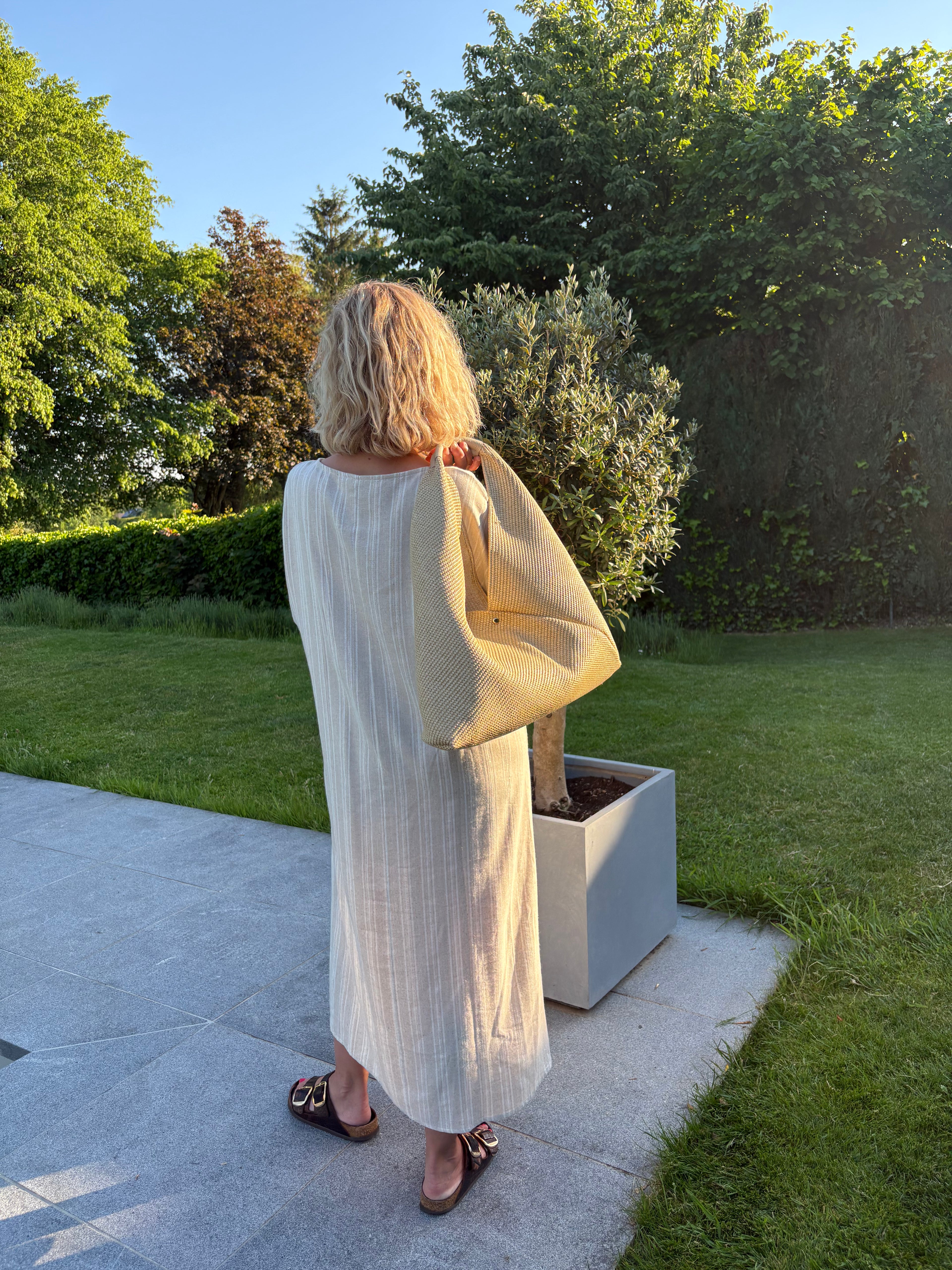Robe longue d'été en lin et viscose