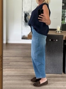 Jean bleu coupe ballon