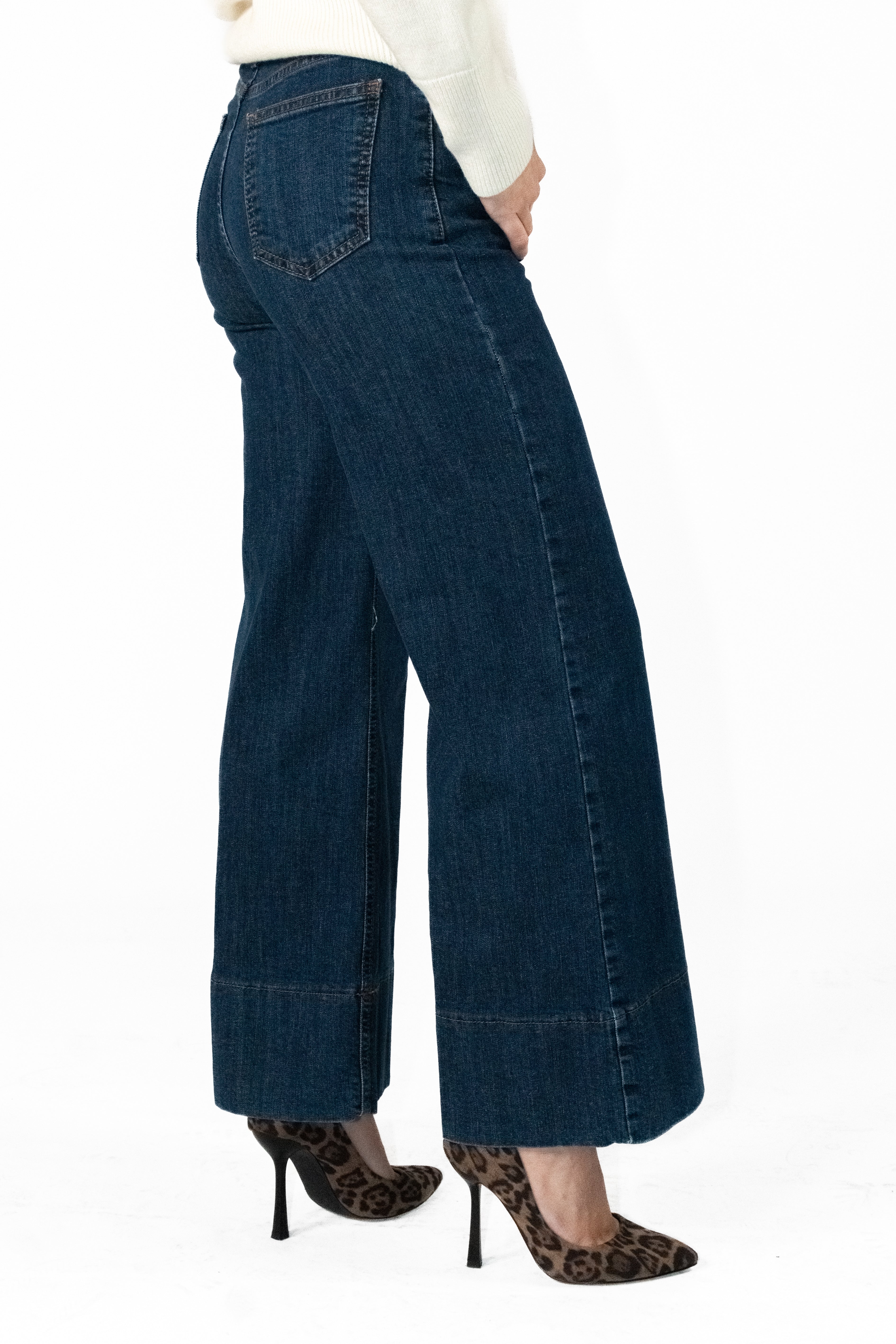 Jean culotte bleu