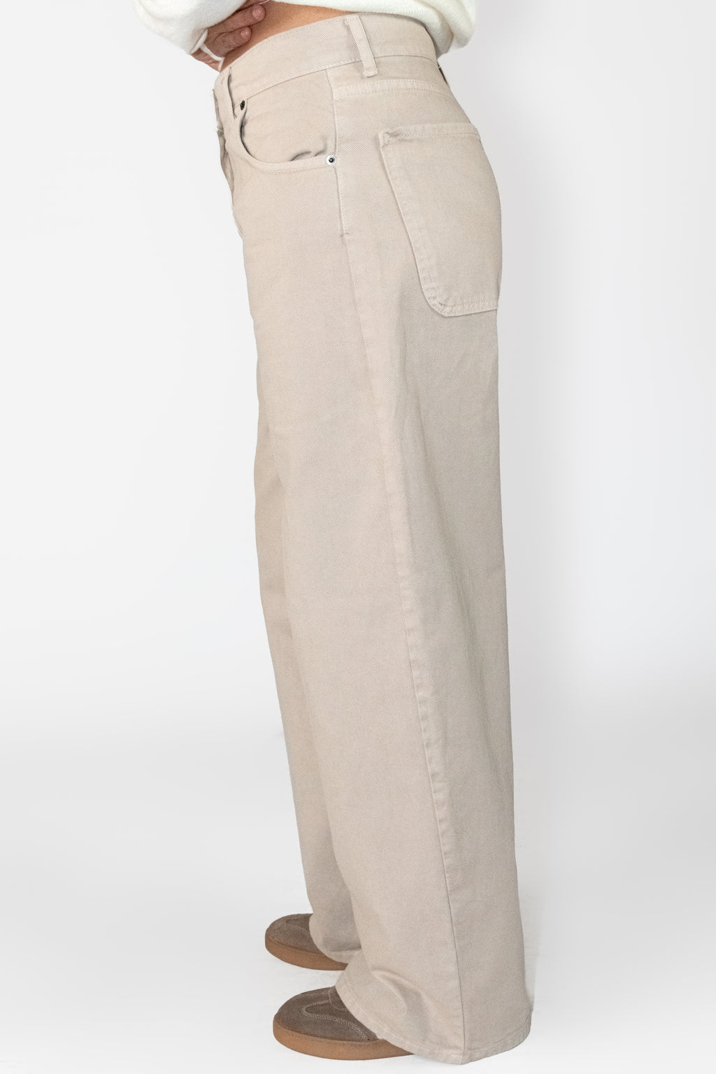 Jean large beige ou noir