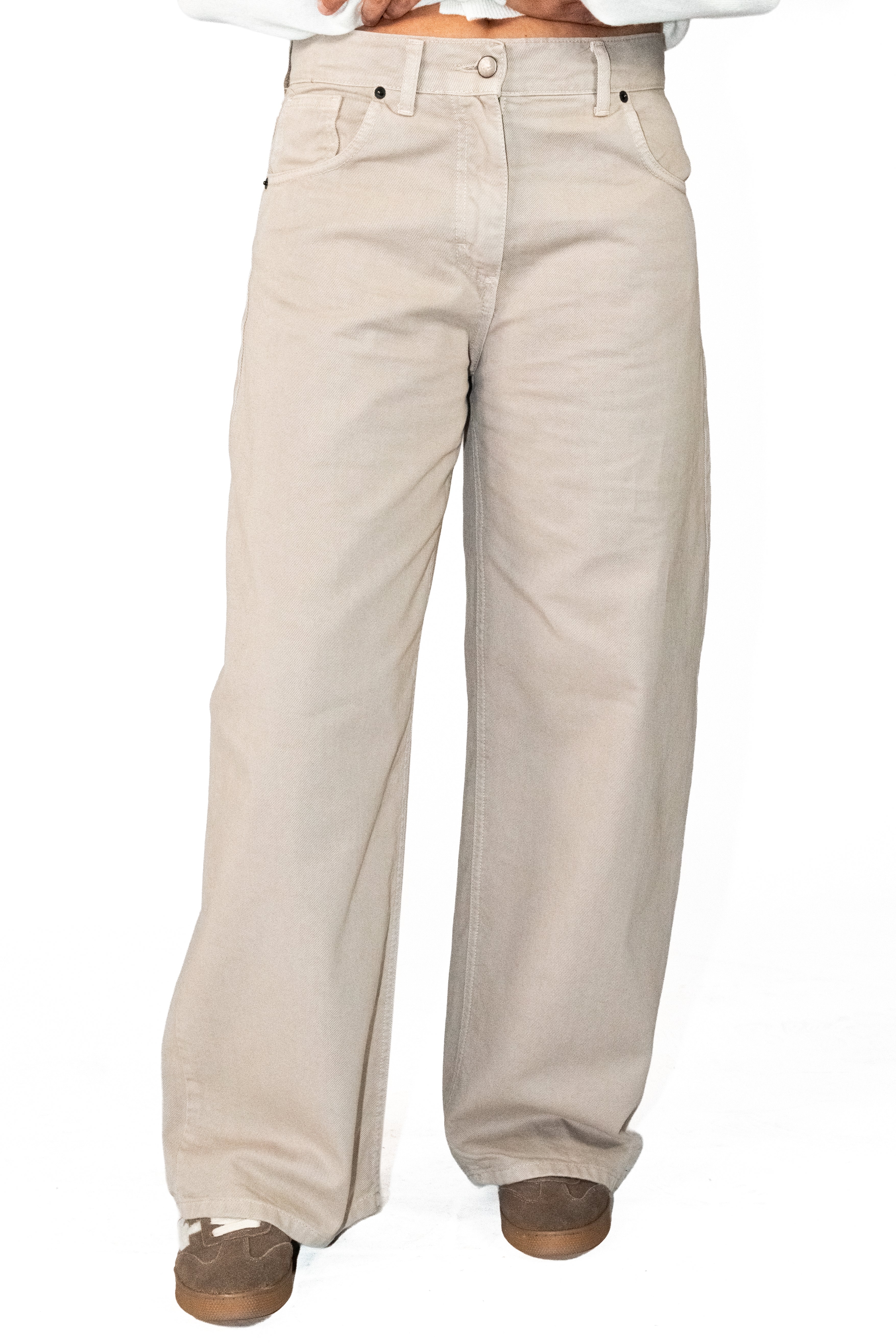 Jean large beige ou noir