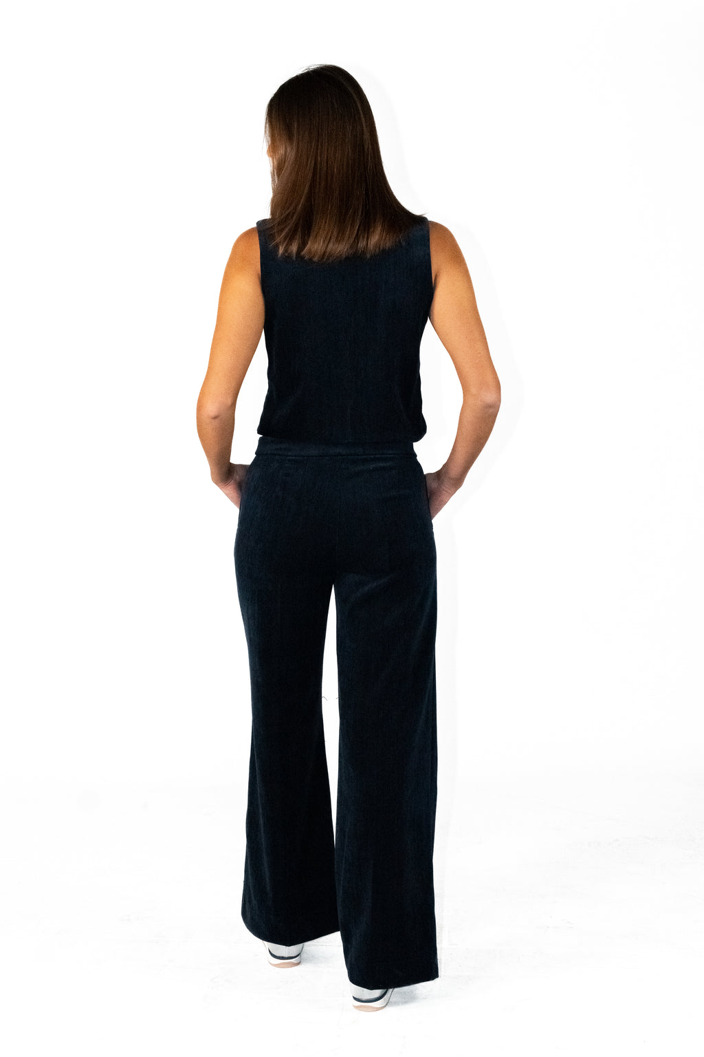 Pantalon large en velours