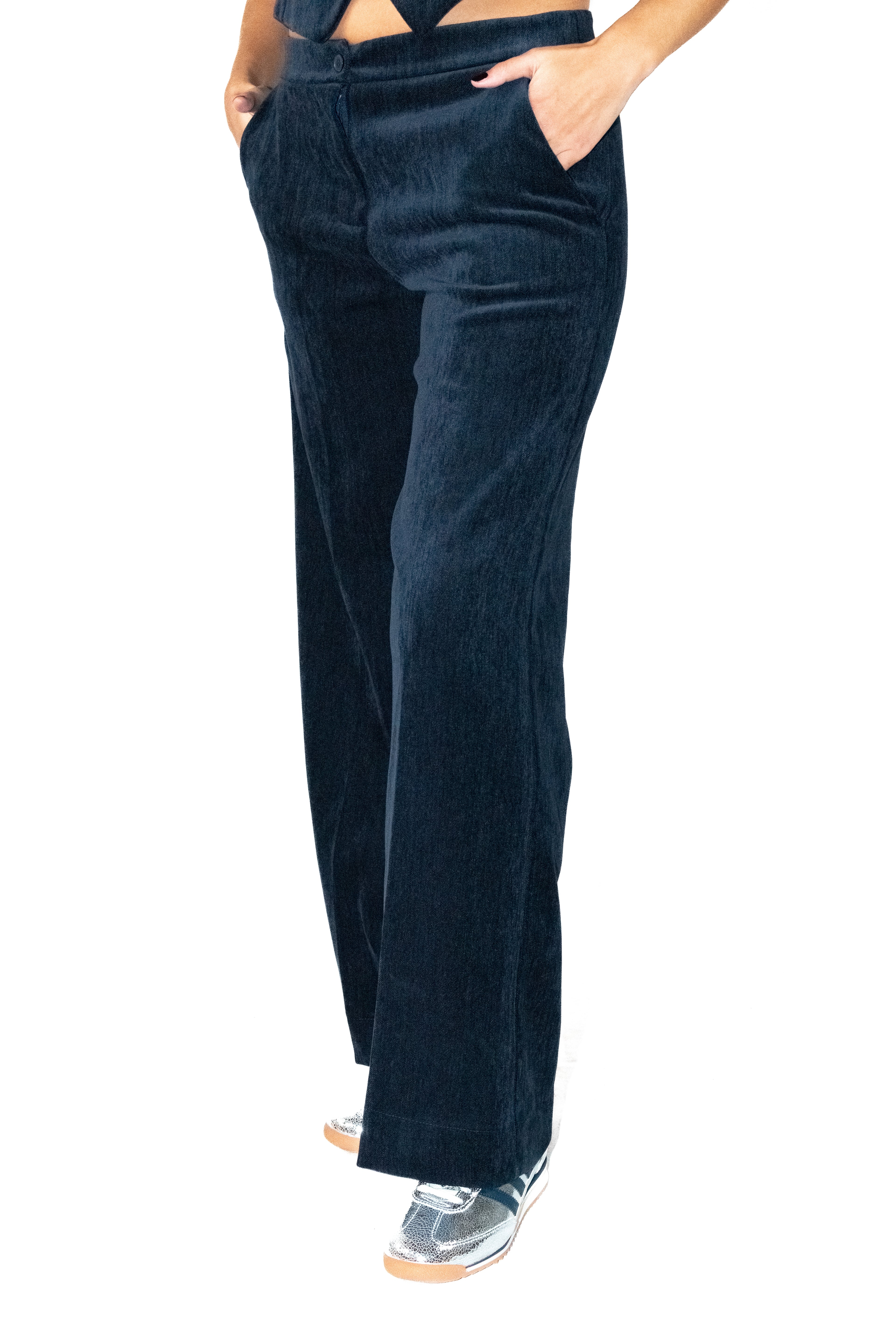 Pantalon large en velours