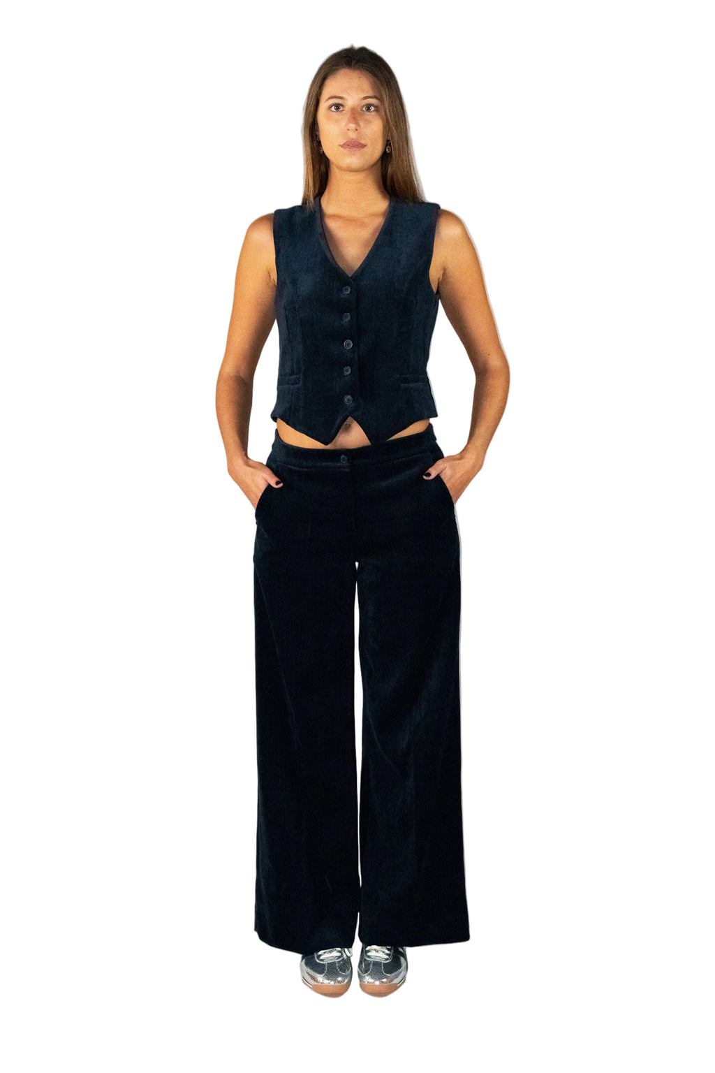 Gilet en velours sans manches