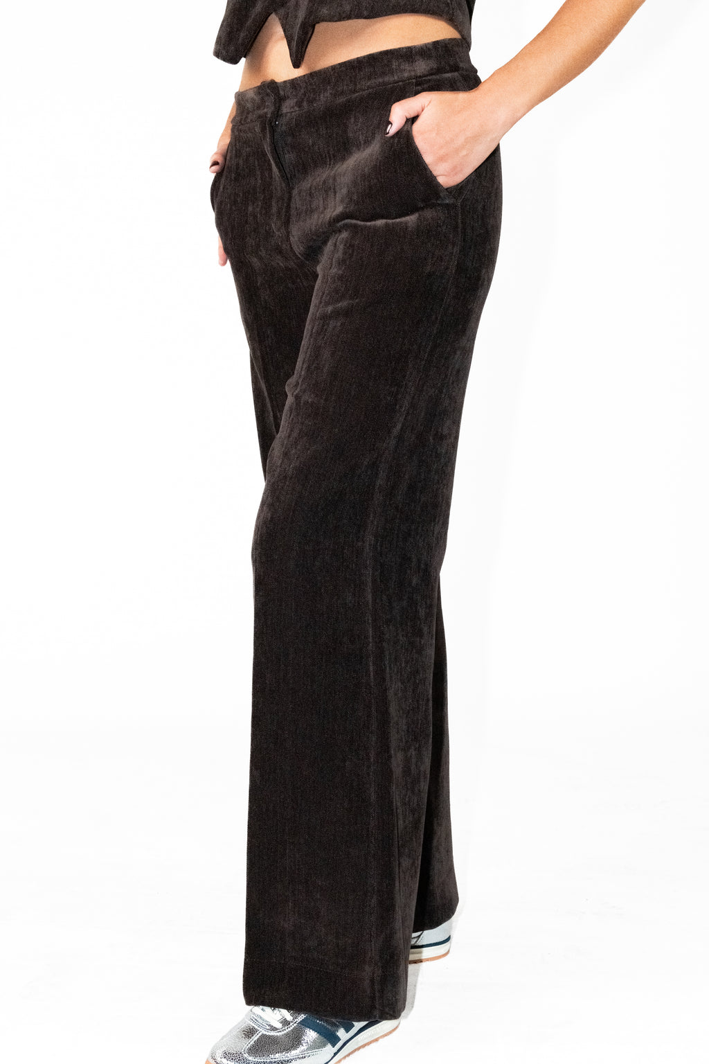 Pantalon large en velours