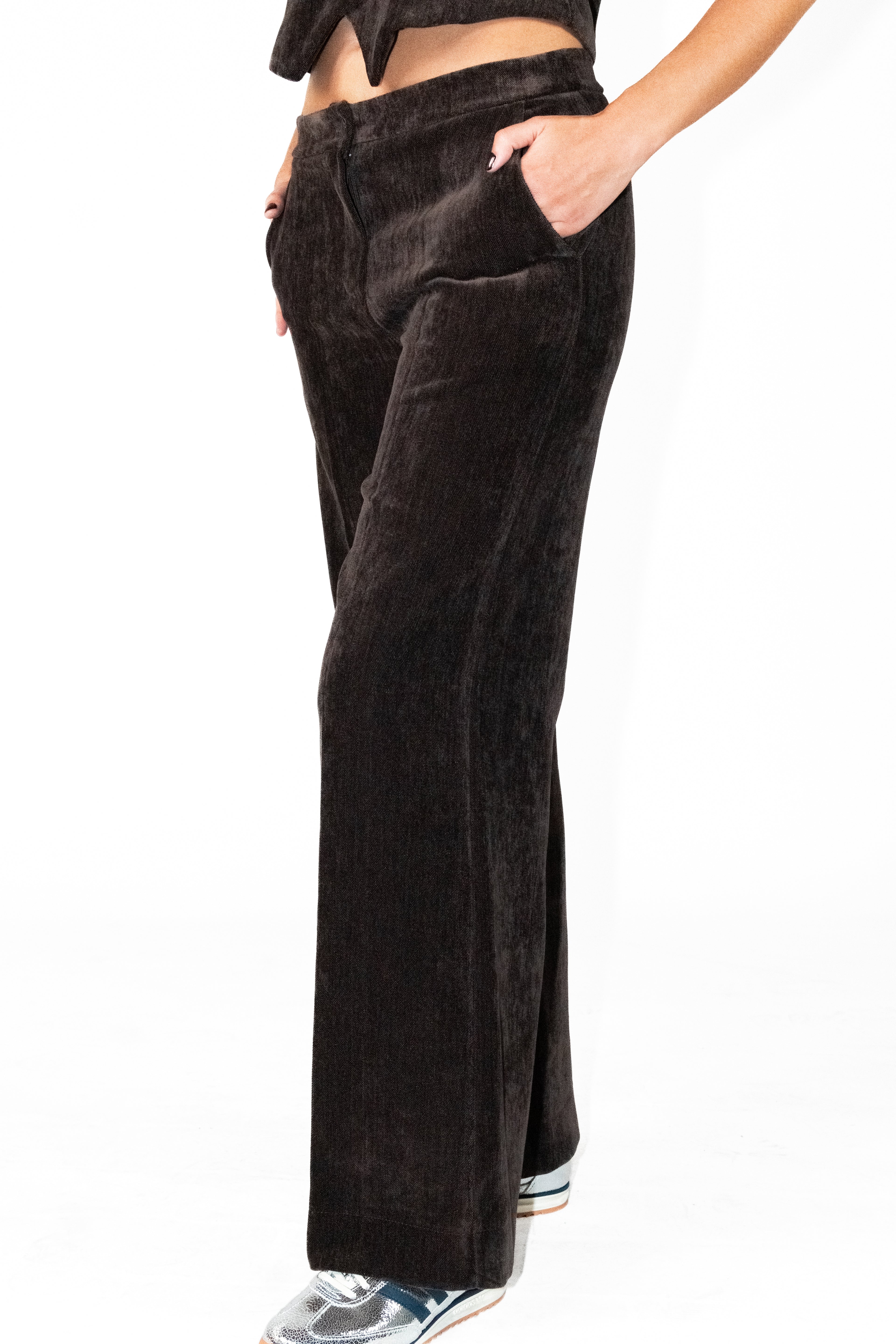 Pantalon large en velours