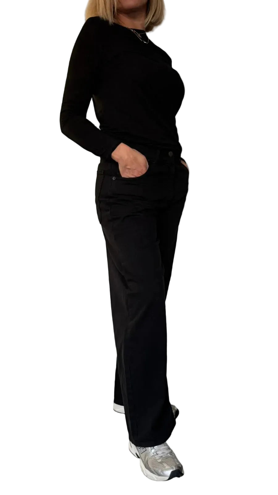 Jean large beige ou noir