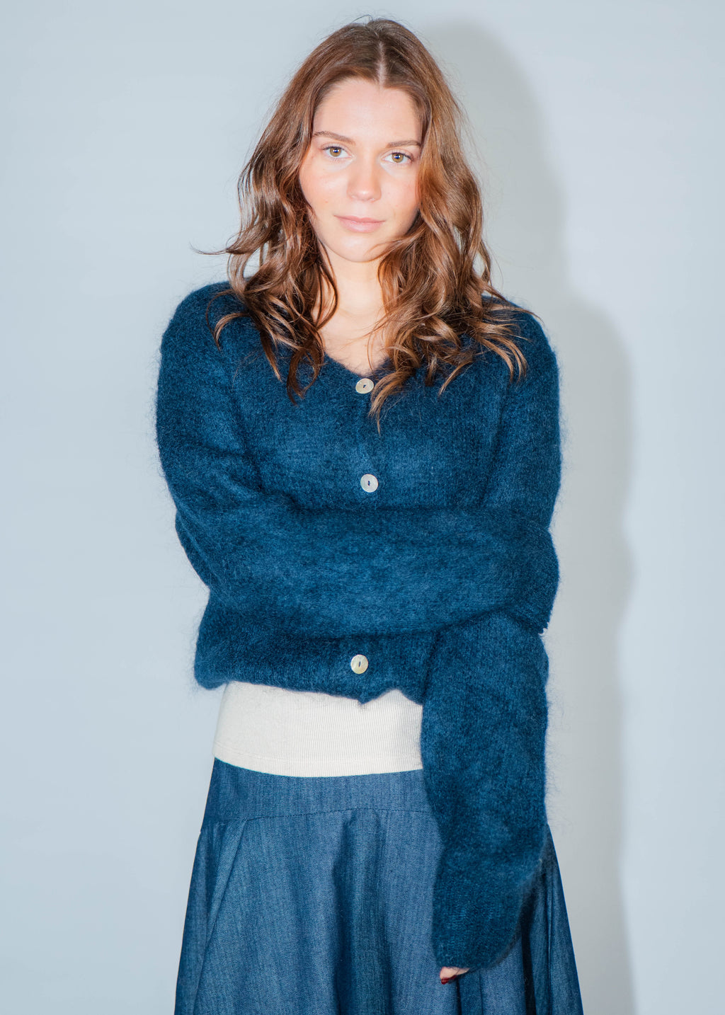 Gilet en mohair col V