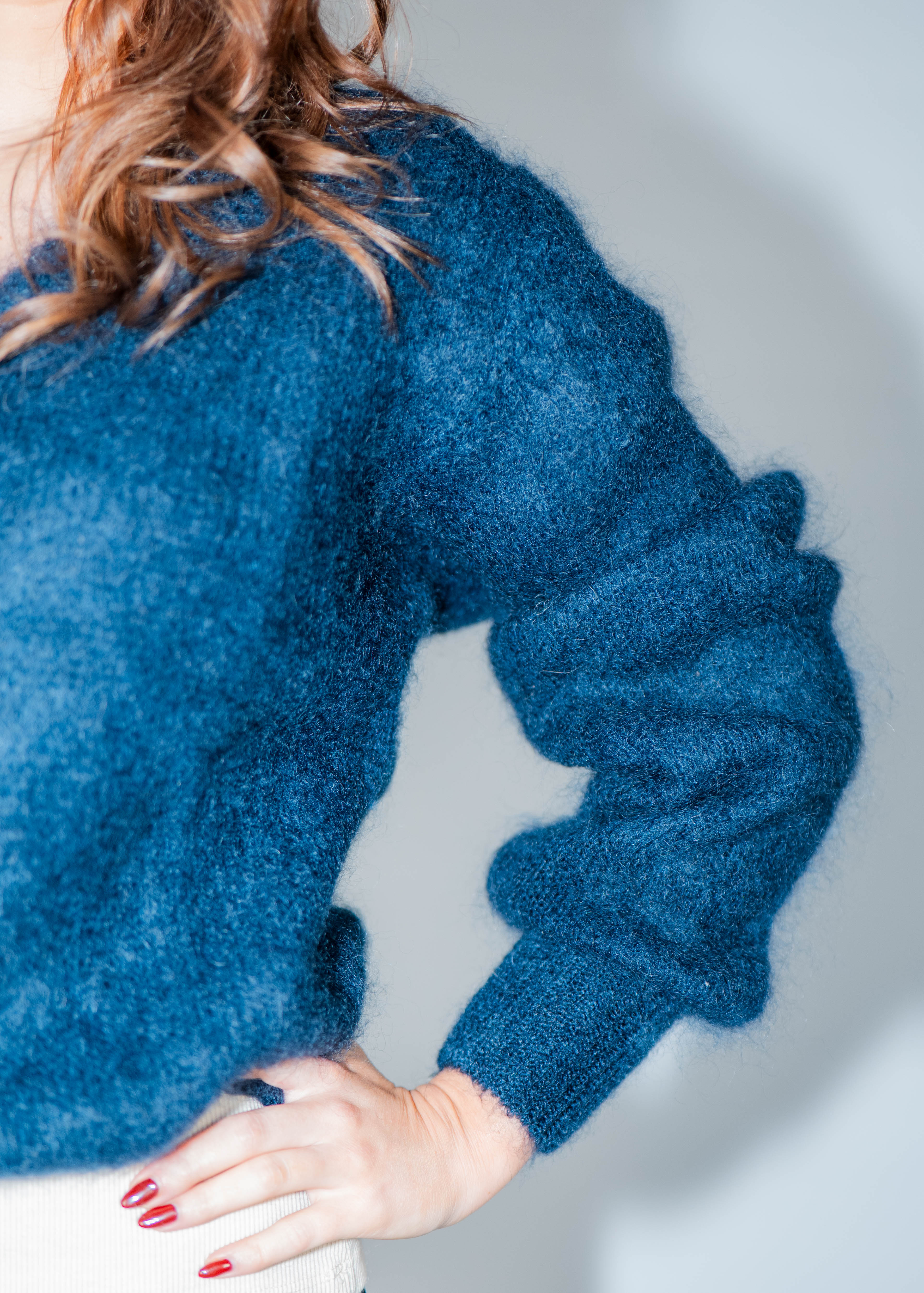 Gilet en mohair col V