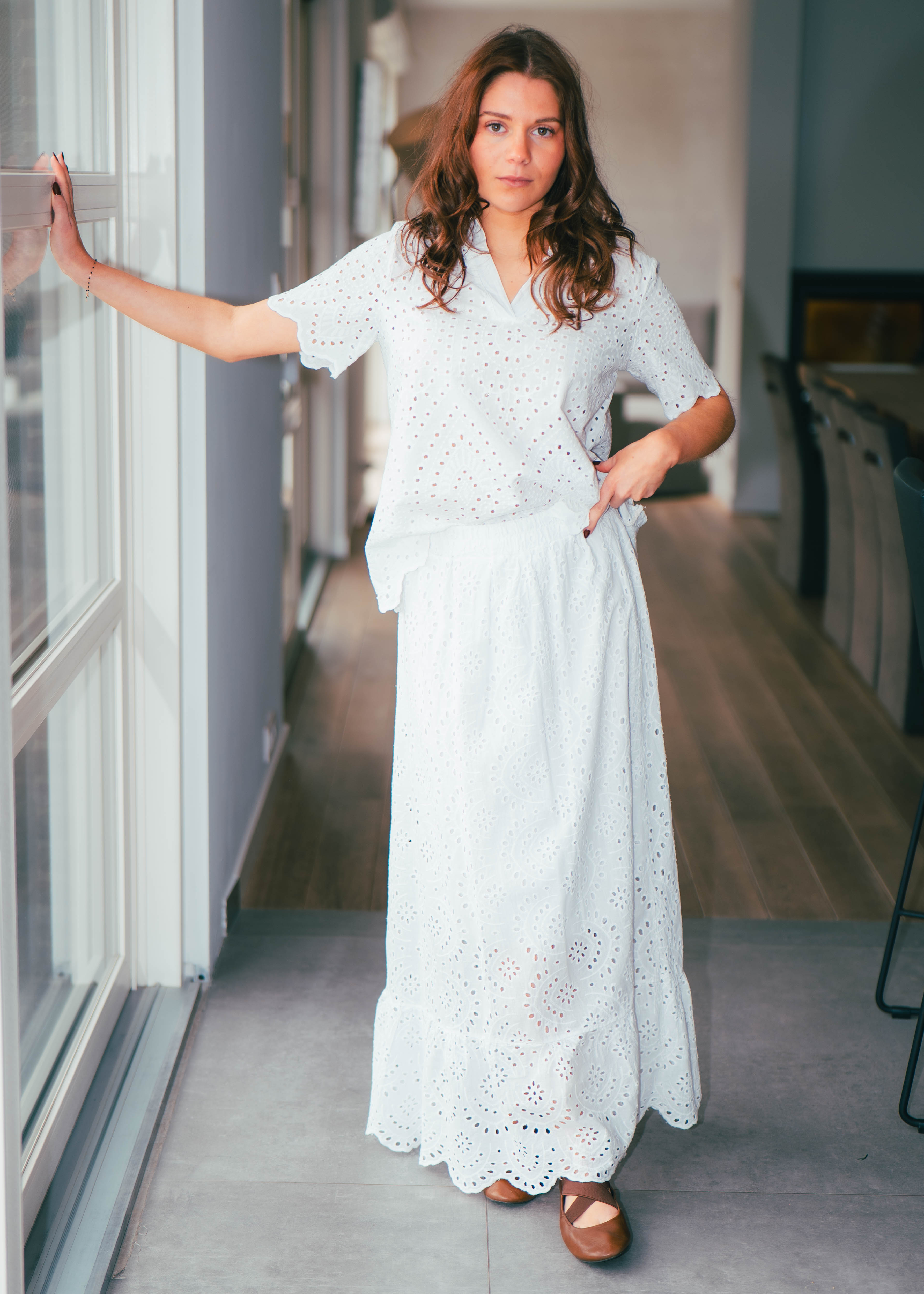 Blouse en broderie anglaise