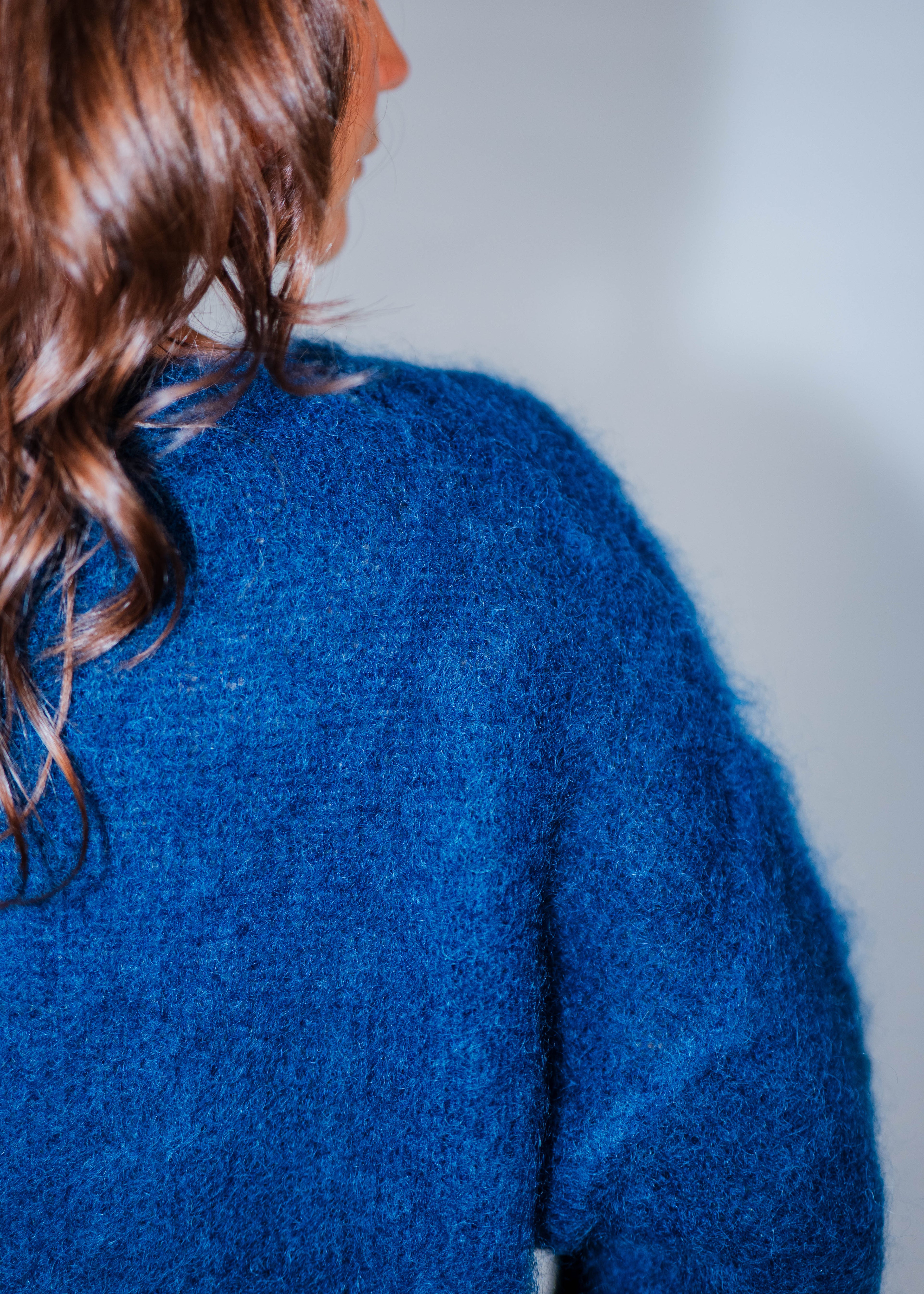 Pull col rond kid mohair manches 3/4
