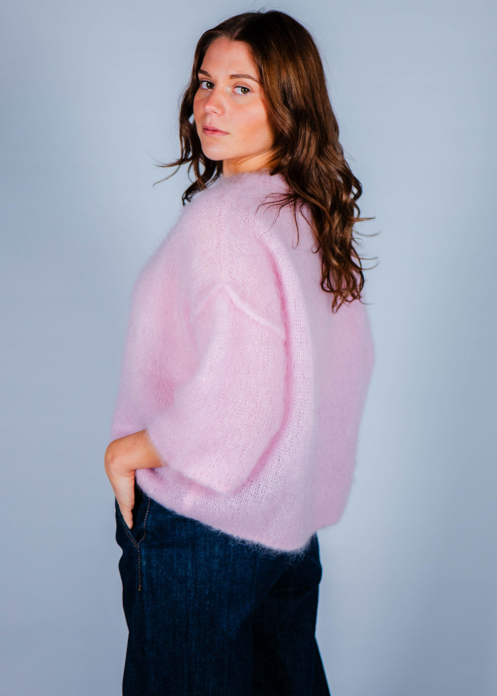 Mohair crew neck sweater