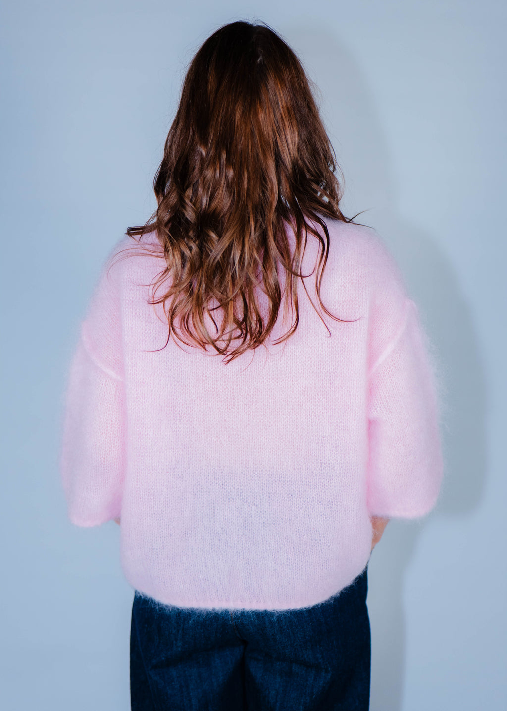 Pull col rond kid mohair manches 3/4