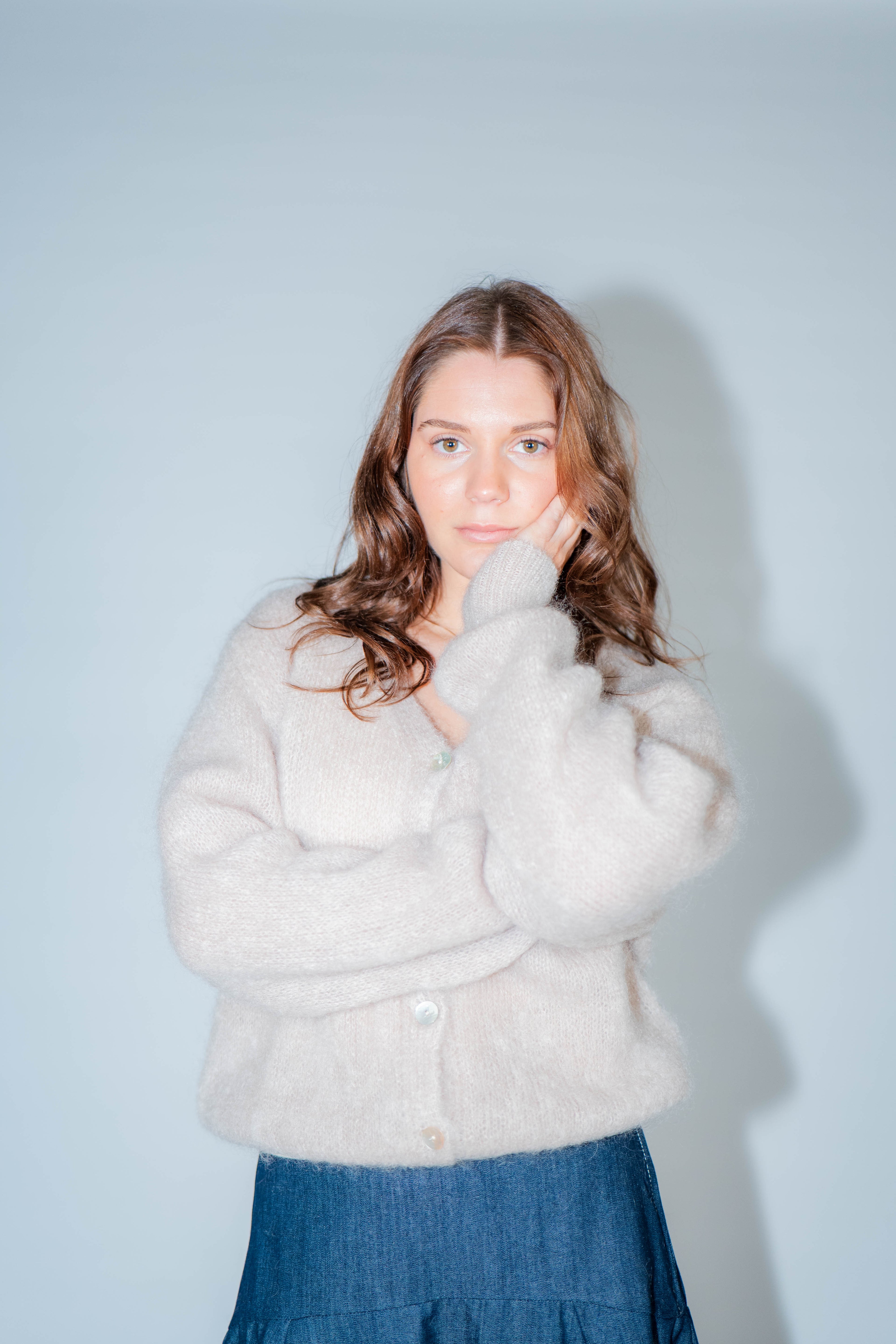 Gilet en mohair col V