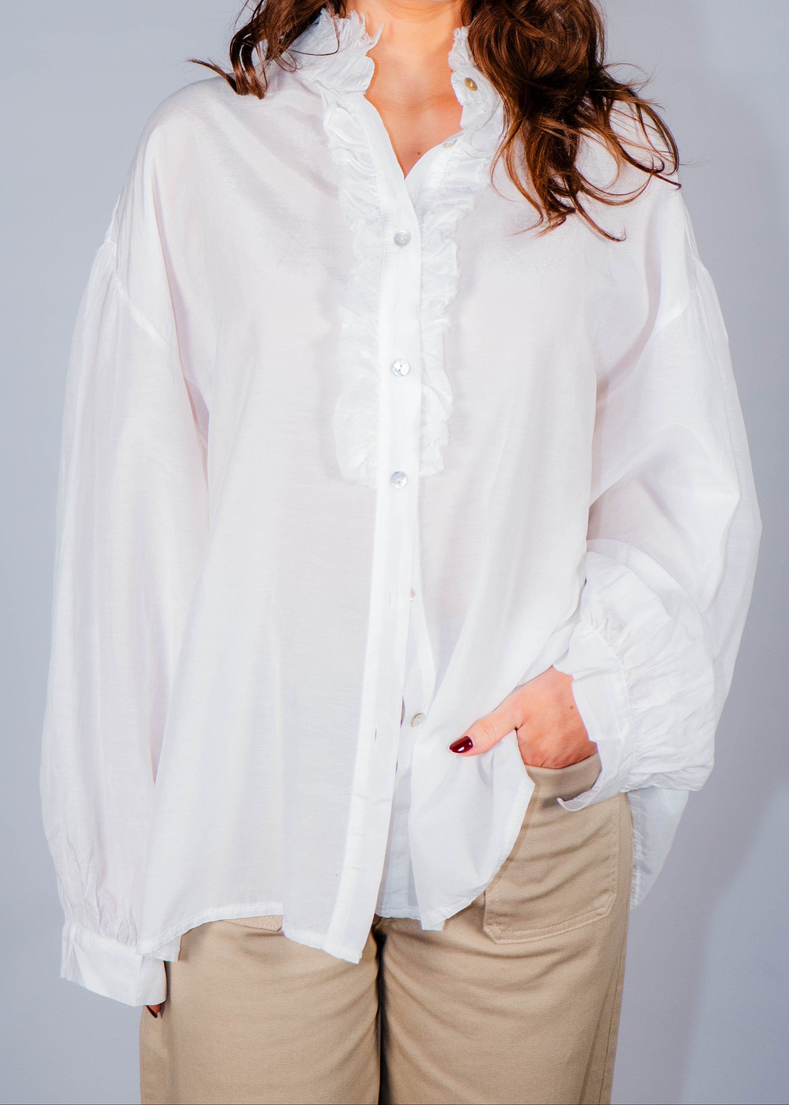 Tunique en coton et soie