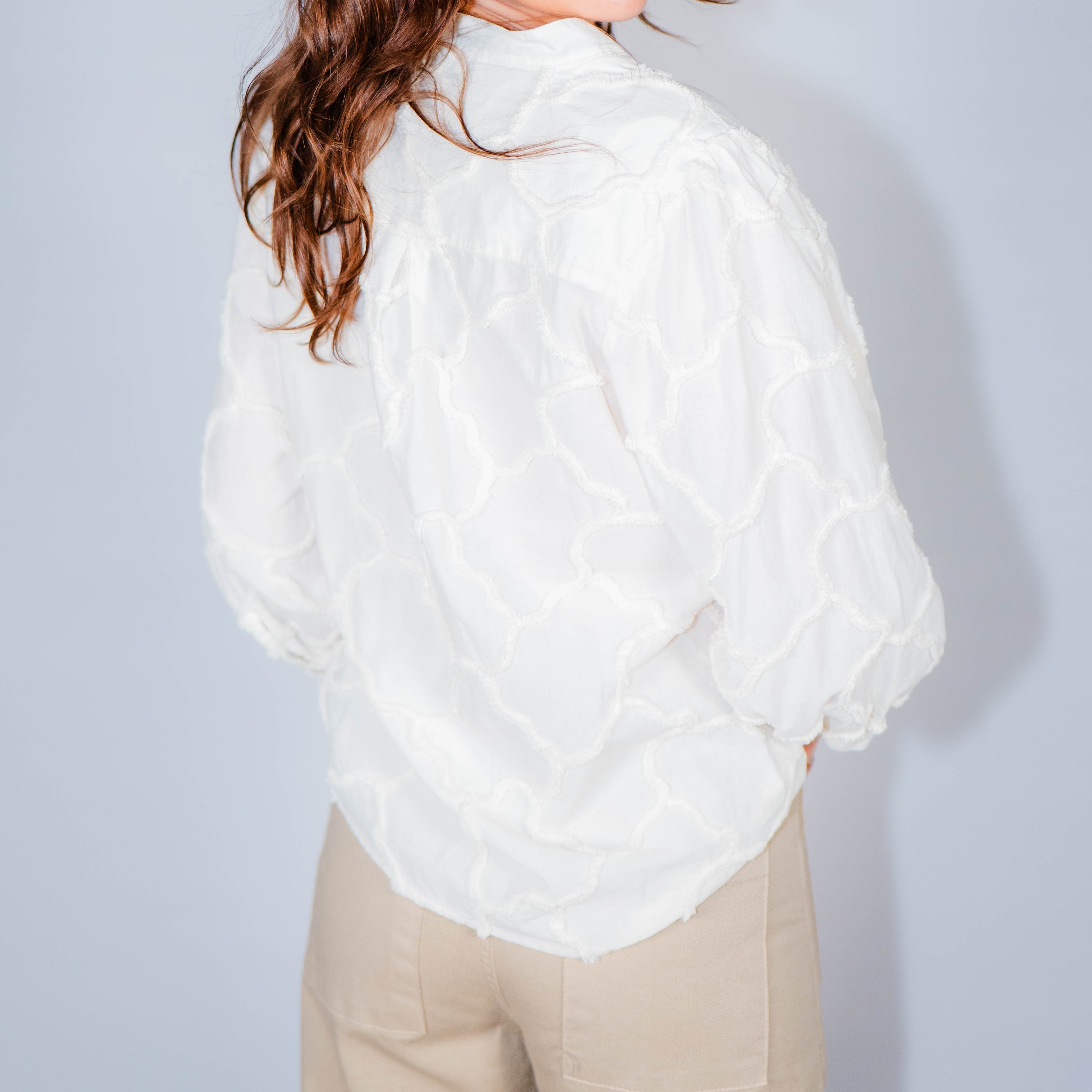 Blouse en coton écru