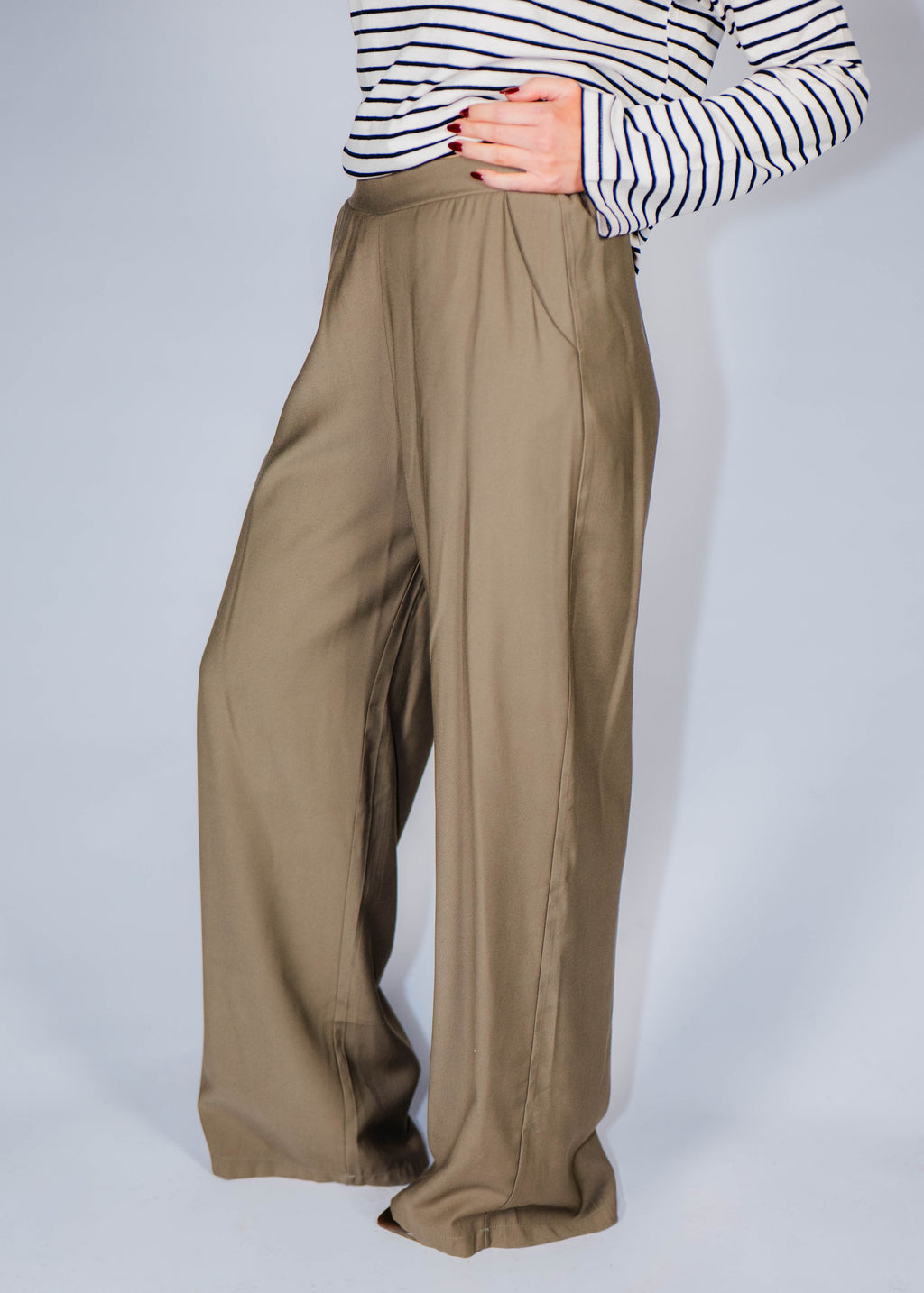 Pantalon fluide kaki