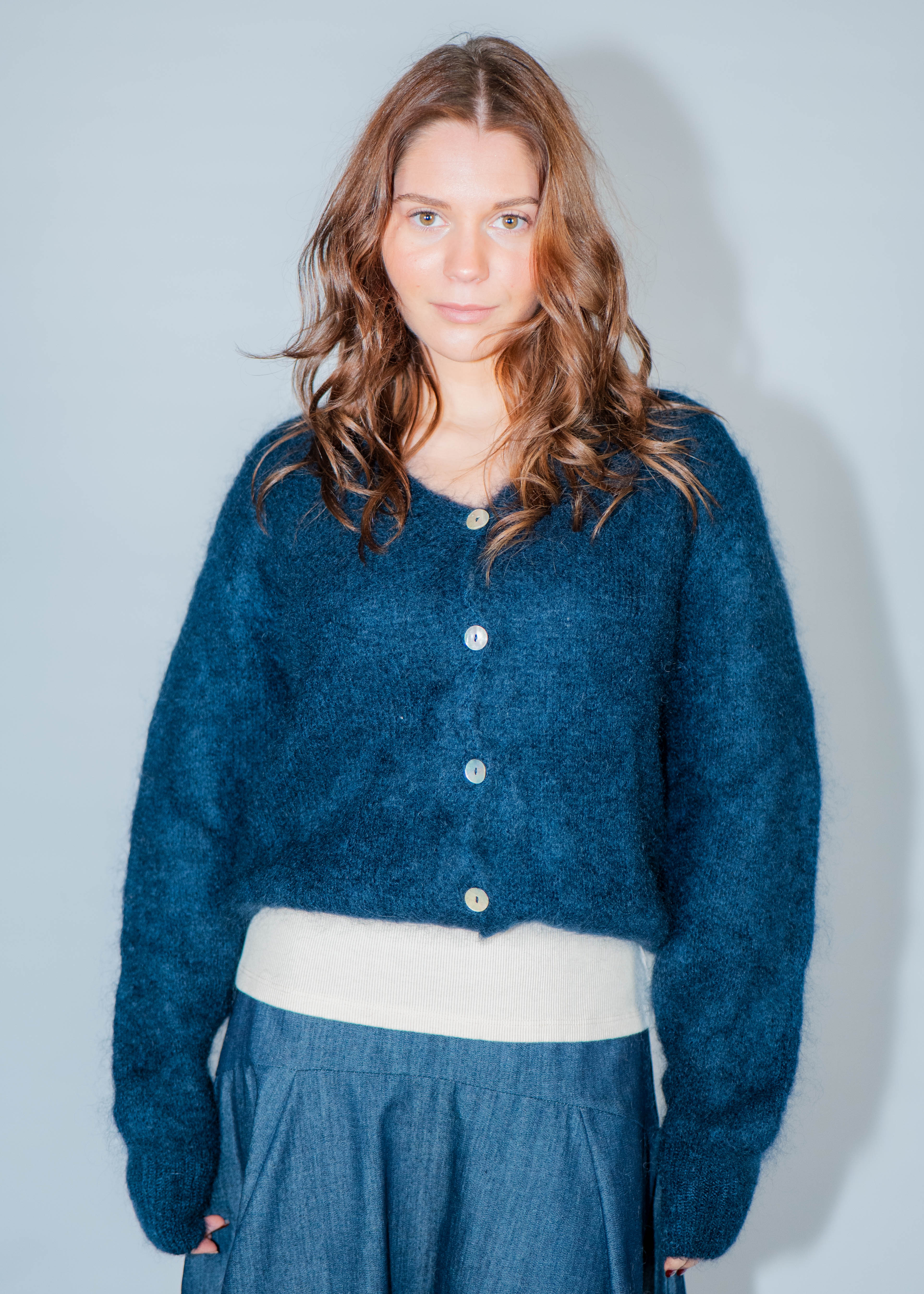 Gilet en mohair col V