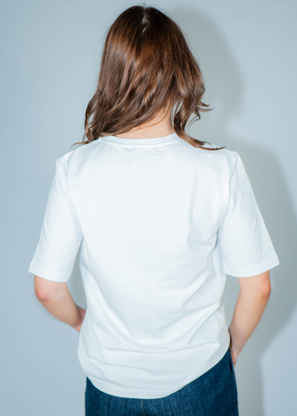 T-shirt blanc col rond