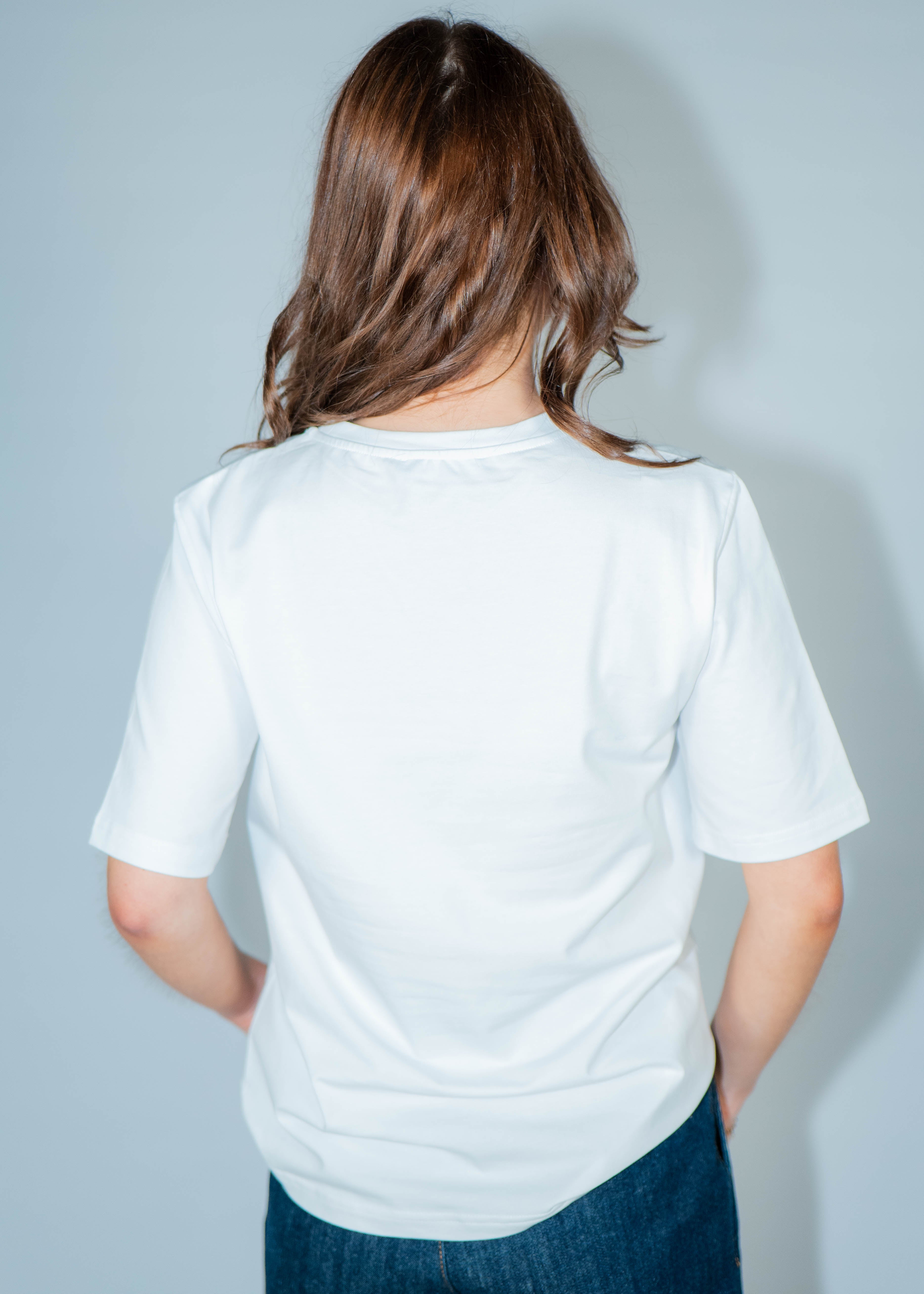 T-shirt blanc col rond