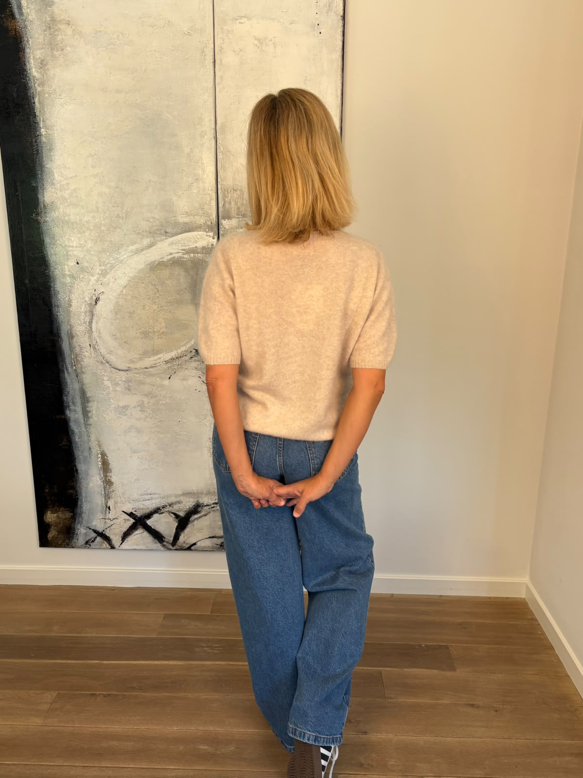 Pull manches courtes laine et cachemire